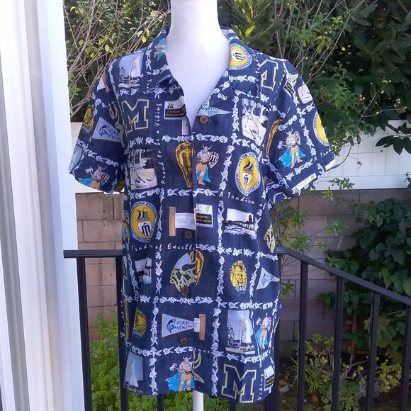 Marina High School Blouse Women's Large Blue Cotton Huntington Beach, CA - Picture 5 of 5